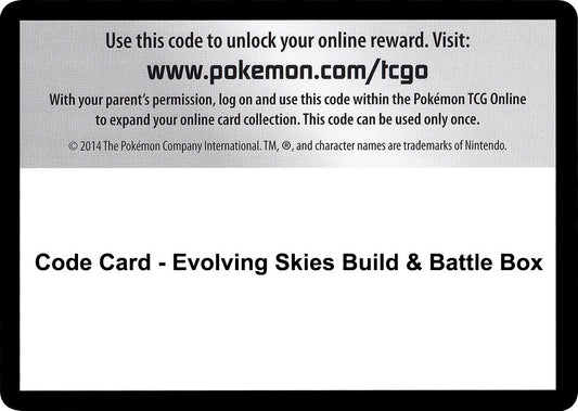 Code Card - Evolving Skies Build & Battle Box (SWSH07: Evolving Skies)