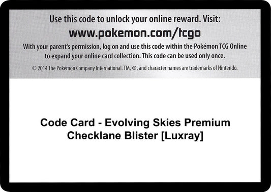 Code Card - Evolving Skies Premium Checklane Blister [Luxray] (SWSH07: Evolving Skies)