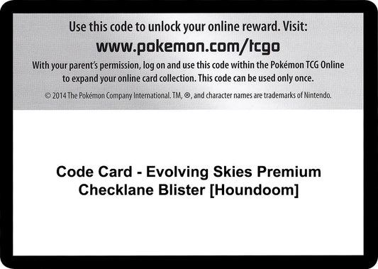 Code Card - Evolving Skies Premium Checklane Blister [Houndoom] (SWSH07: Evolving Skies)
