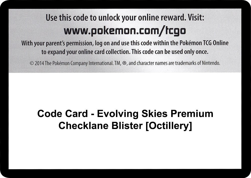 Code Card - Evolving Skies Premium Checklane Blister [Octillery] (SWSH07: Evolving Skies)