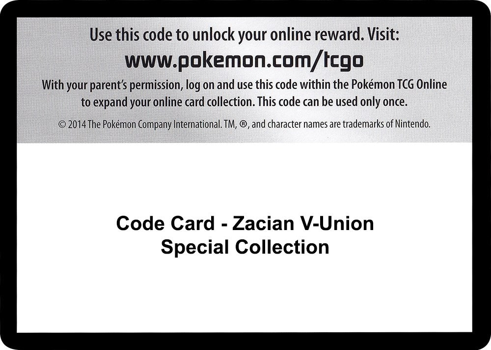 Code Card - Zacian V-UNION Special Collection (SWSH07: Evolving Skies)