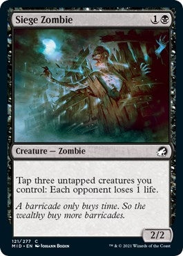 Image for Siege Zombie (121) (Innistrad: Midnight Hunt) - Magic: The Gathering