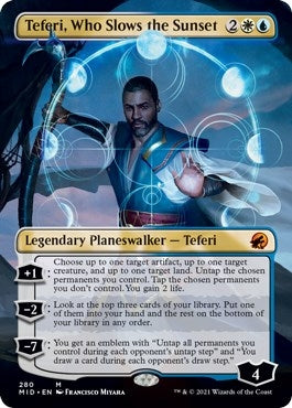 Image for Teferi, Who Slows the Sunset (Borderless) (280) (Innistrad: Midnight Hunt) - Magic: The Gathering