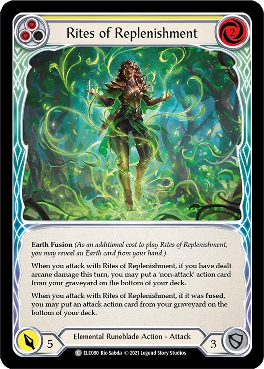 Image for Rites of Replenishment (Yellow) (ELE080) (Tales of Aria) - Flesh and Blood TCG