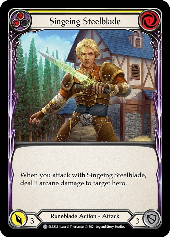 Image for Singeing Steelblade (Yellow) (ELE231) (Tales of Aria) - Flesh and Blood TCG