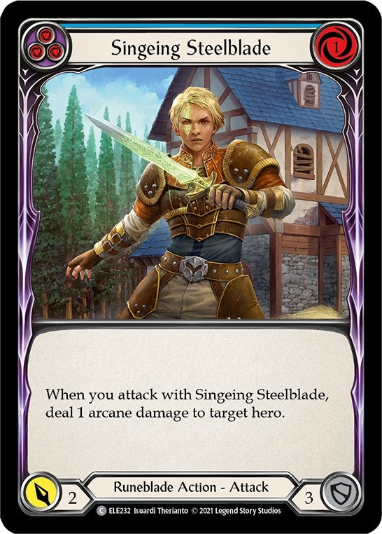 Image for Singeing Steelblade (Blue) (ELE232) (Tales of Aria) - Flesh and Blood TCG
