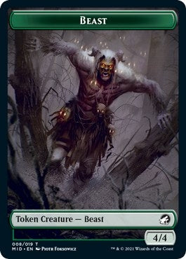 Beast // Spider (011) Double-Sided Token (8 // 11) (Innistrad: Midnight Hunt)