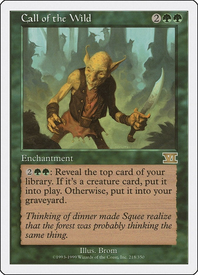 Image for Call of the Wild (218) (Classic Sixth Edition) - Magic: The Gathering