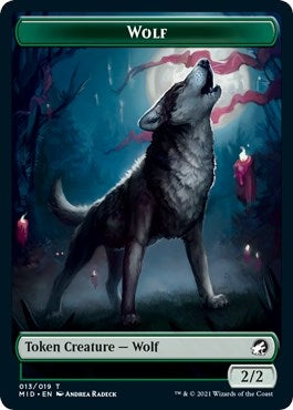 Image for Wolf // Beast Double-Sided Token (13 // 8) (Innistrad: Midnight Hunt) - Magic: The Gathering