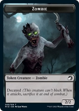 Image for Zombie (005) // Insect Double-Sided Token (5 // 9) (Innistrad: Midnight Hunt) - Magic: The Gathering