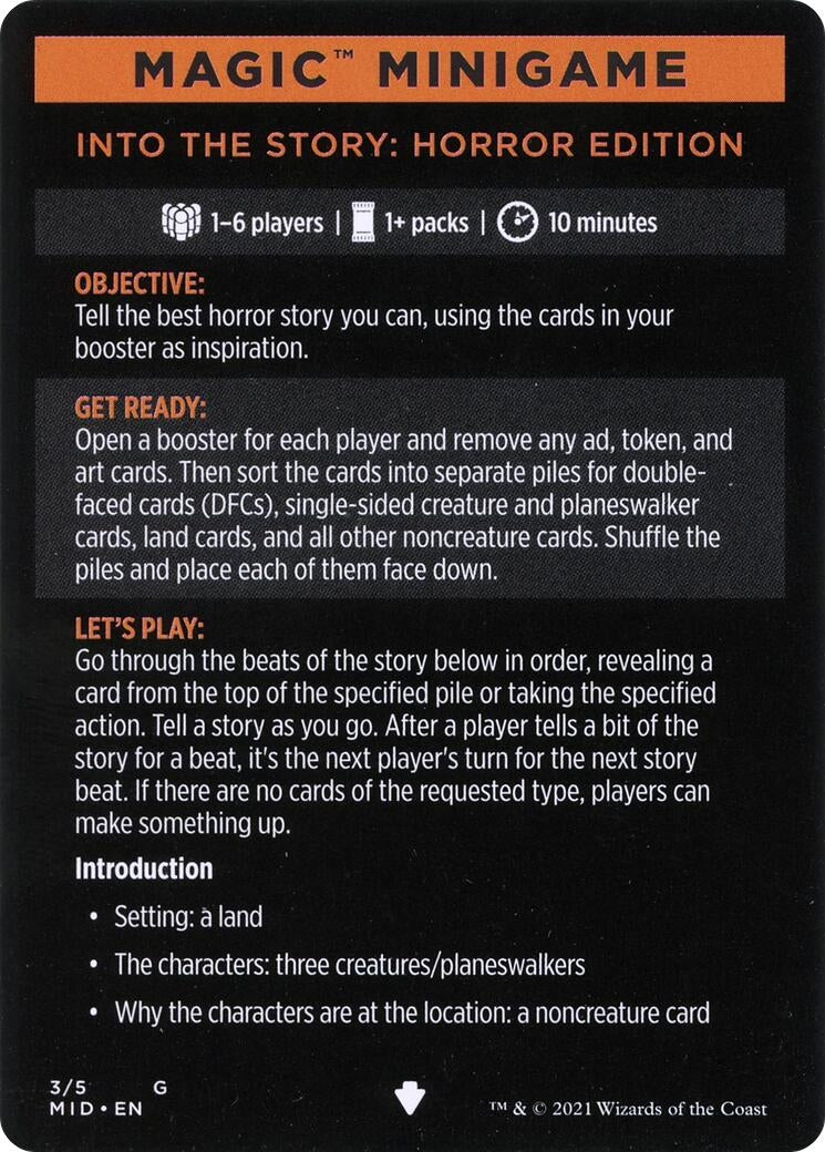 Image for Magic Minigame: Into the Story: Horror Edition (3) (Innistrad: Midnight Hunt) - Magic: The Gathering