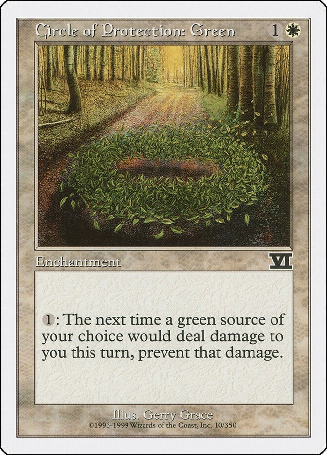 Image for Circle of Protection: Green (10) (Classic Sixth Edition) - Magic: The Gathering