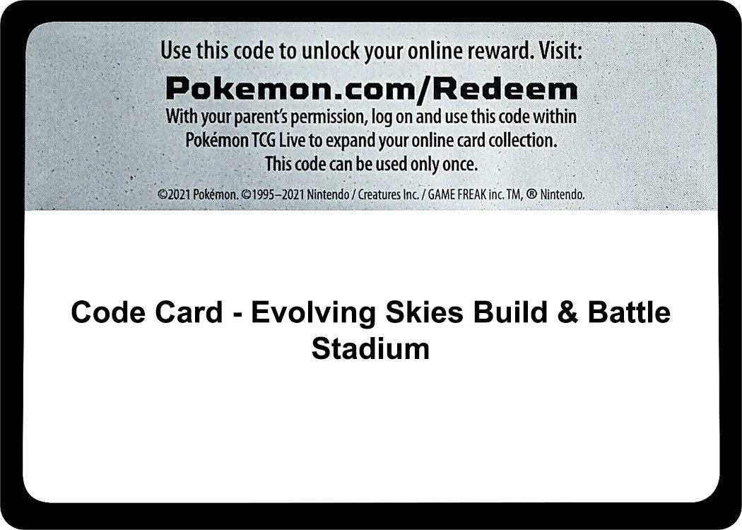Code Card - Evolving Skies Build & Battle Stadium (SWSH07: Evolving Skies)