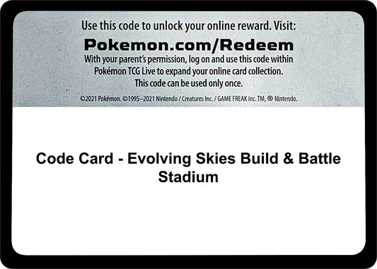 Code Card - Evolving Skies Build & Battle Stadium (SWSH07: Evolving Skies)