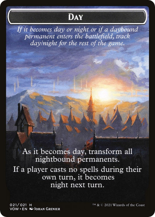 Image for Day // Night Double-Sided Token (21) (Innistrad: Crimson Vow) - Magic: The Gathering