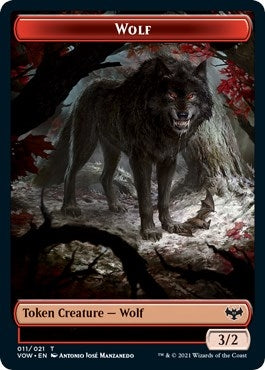 Wolf (011) // Wolf (014) Double-Sided Token (11 // 14) (Innistrad: Crimson Vow)