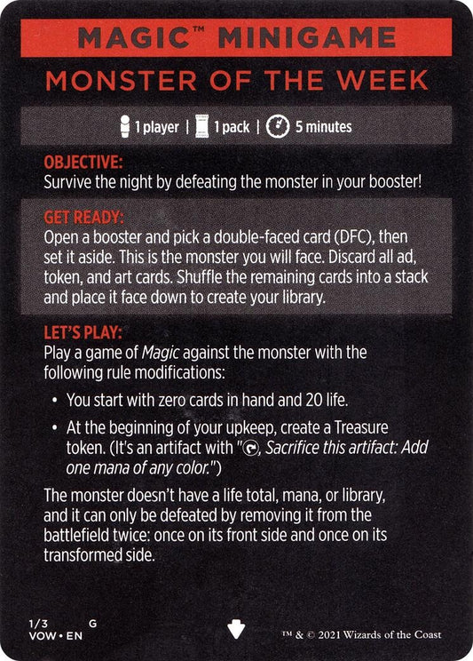 Image for Magic Minigame: Monster of The Week (1) (Innistrad: Crimson Vow) - Magic: The Gathering