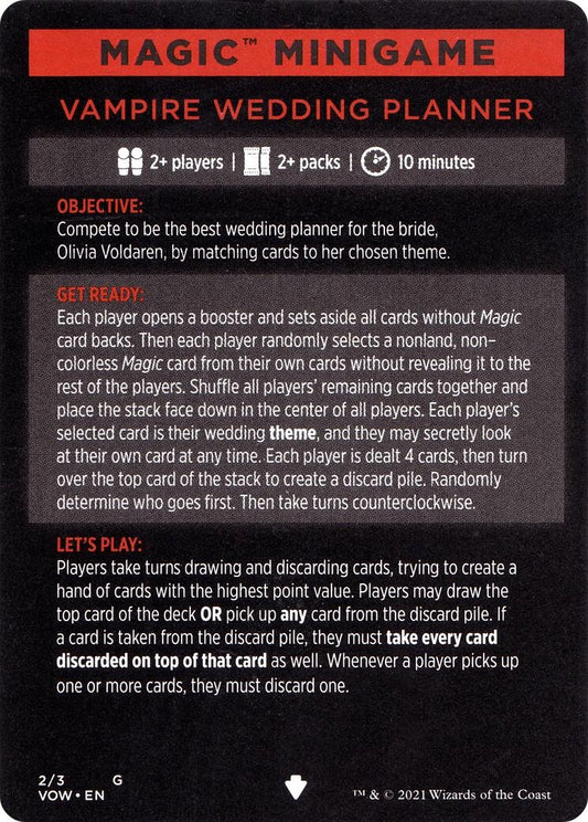 Image for Magic Minigame: Vampire Wedding Planner (2) (Innistrad: Crimson Vow) - Magic: The Gathering