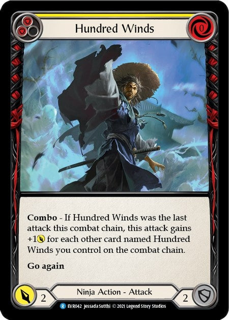 Image for Hundred Winds (Yellow) (EVR042) (Everfest) - Flesh and Blood TCG