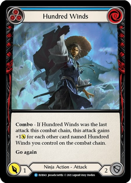 Image for Hundred Winds (Blue) (EVR043) (Everfest) - Flesh and Blood TCG