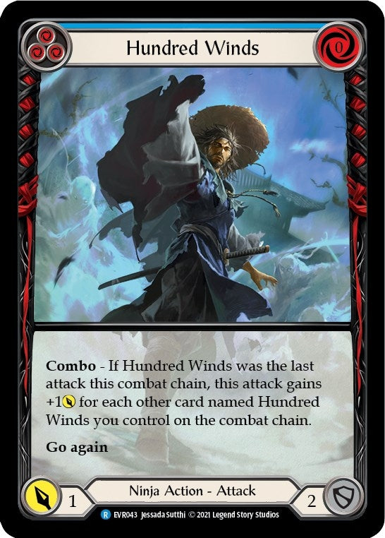 Image for Hundred Winds (Blue) (Extended Art) (EVR043) (Everfest) - Flesh and Blood TCG
