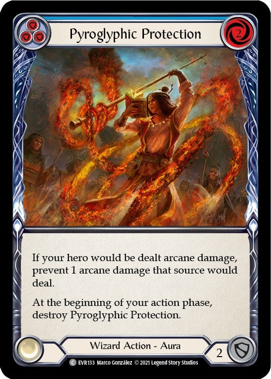 Image for Pyroglyphic Protection (Blue) (EVR133) (Everfest) - Flesh and Blood TCG