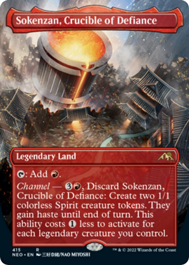 Image for Sokenzan, Crucible of Defiance (Borderless) (415) (Kamigawa: Neon Dynasty) - Magic: The Gathering