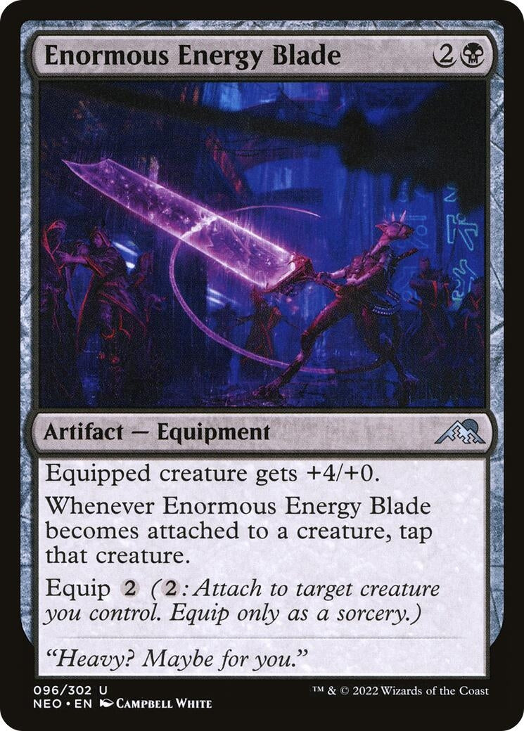 Image for Enormous Energy Blade (96) (Kamigawa: Neon Dynasty) - Magic: The Gathering