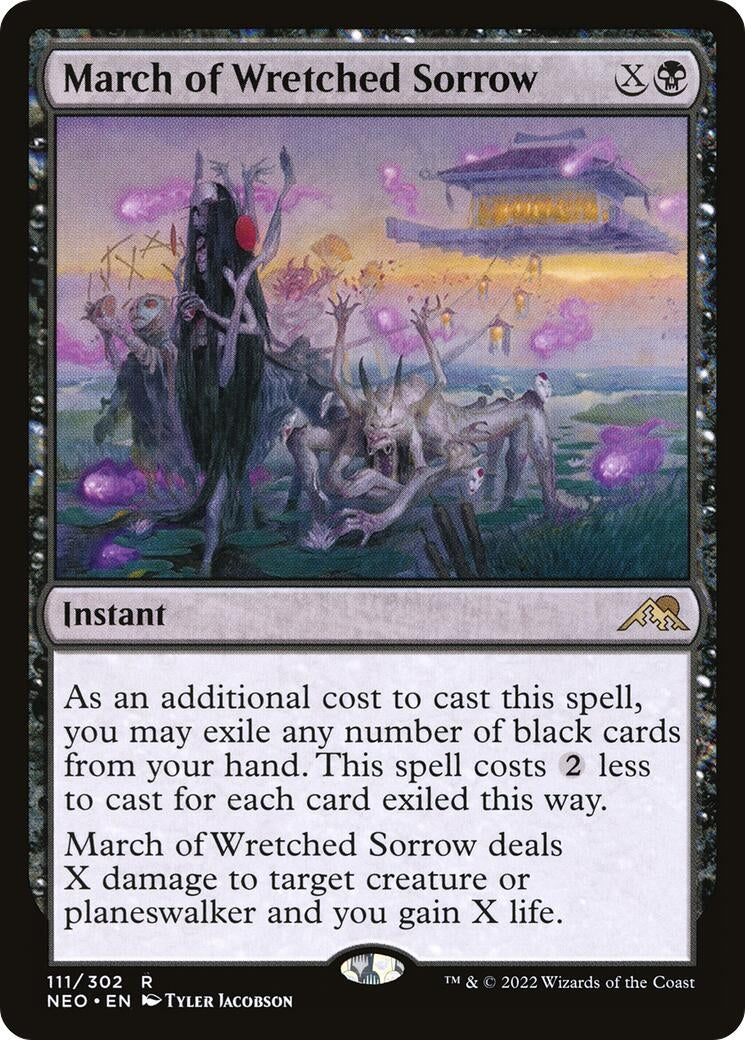 Image for March of Wretched Sorrow (111) (Kamigawa: Neon Dynasty) - Magic: The Gathering