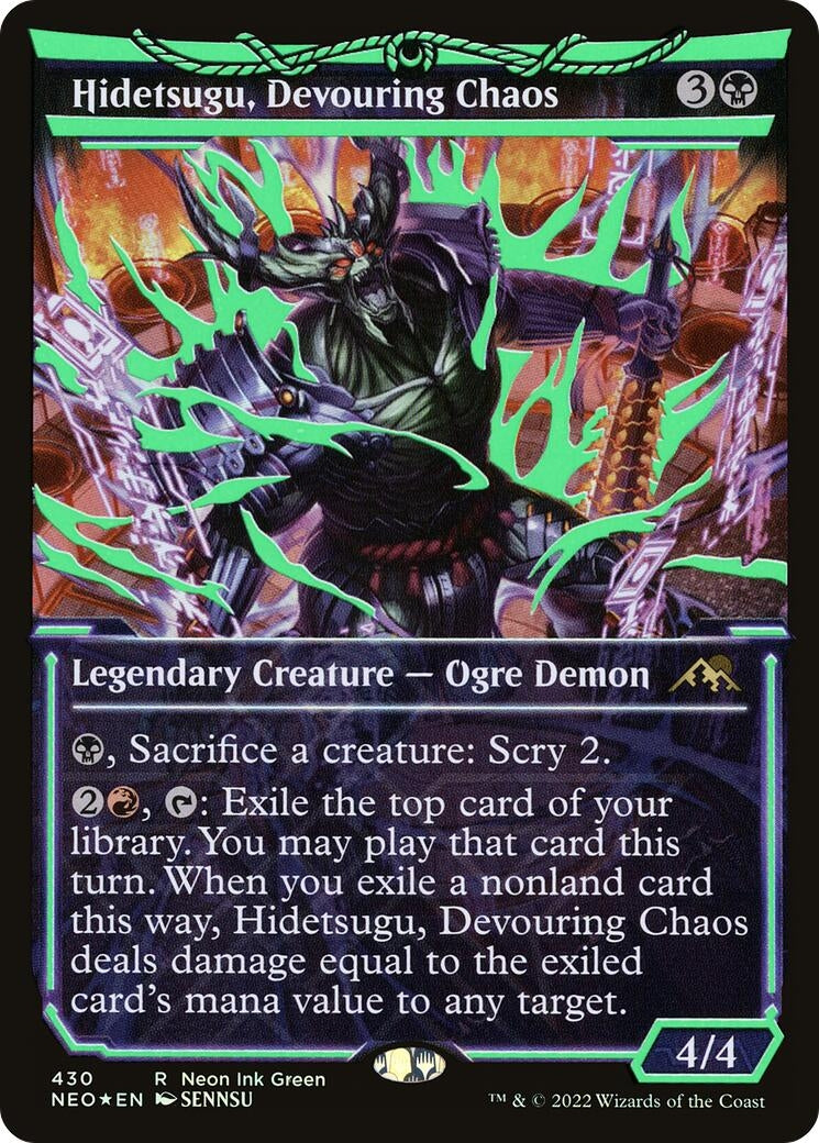 Image for Hidetsugu, Devouring Chaos (Neon Green) (430) (Kamigawa: Neon Dynasty) - Magic: The Gathering