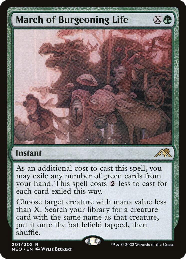 Image for March of Burgeoning Life (201) (Kamigawa: Neon Dynasty) - Magic: The Gathering