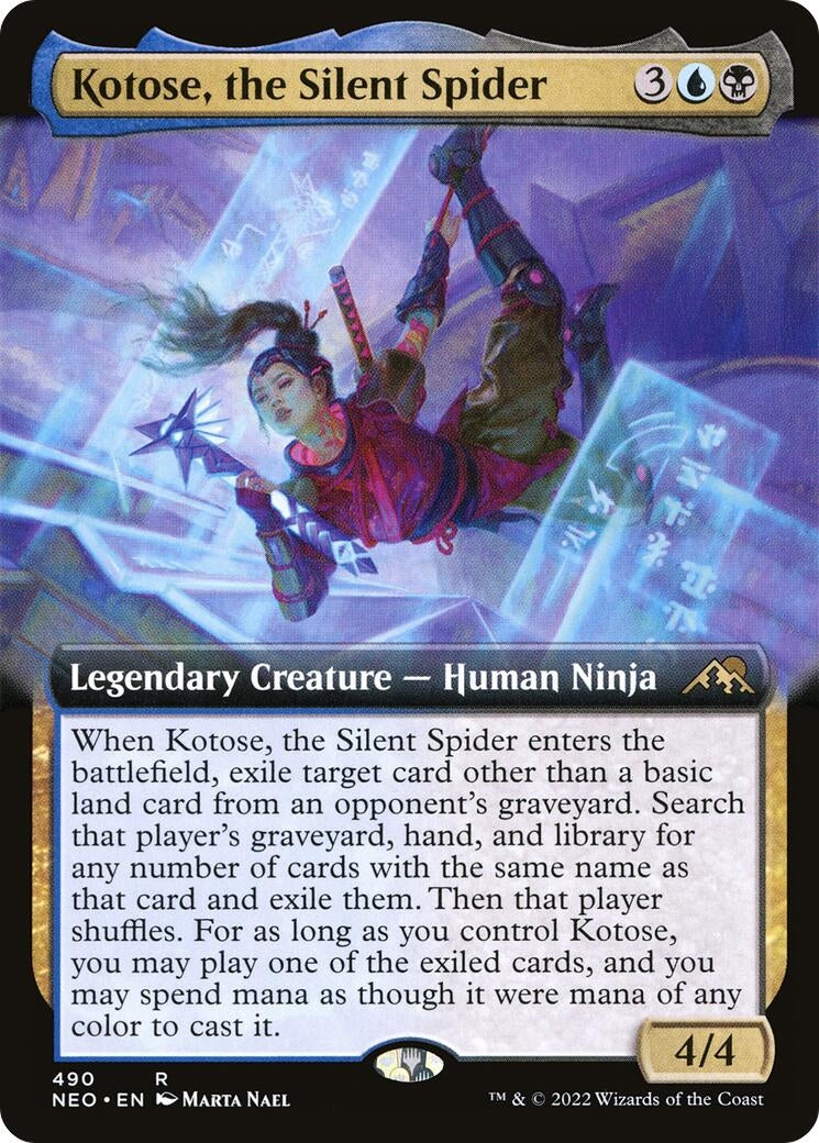 Kotose, the Silent Spider (Extended Art) (490) (Kamigawa: Neon Dynasty)