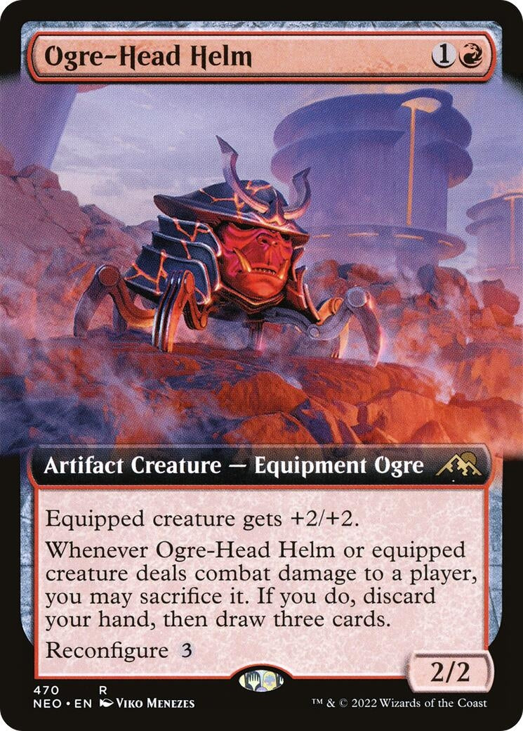 Image for Ogre-Head Helm (Extended Art) (470) (Kamigawa: Neon Dynasty) - Magic: The Gathering