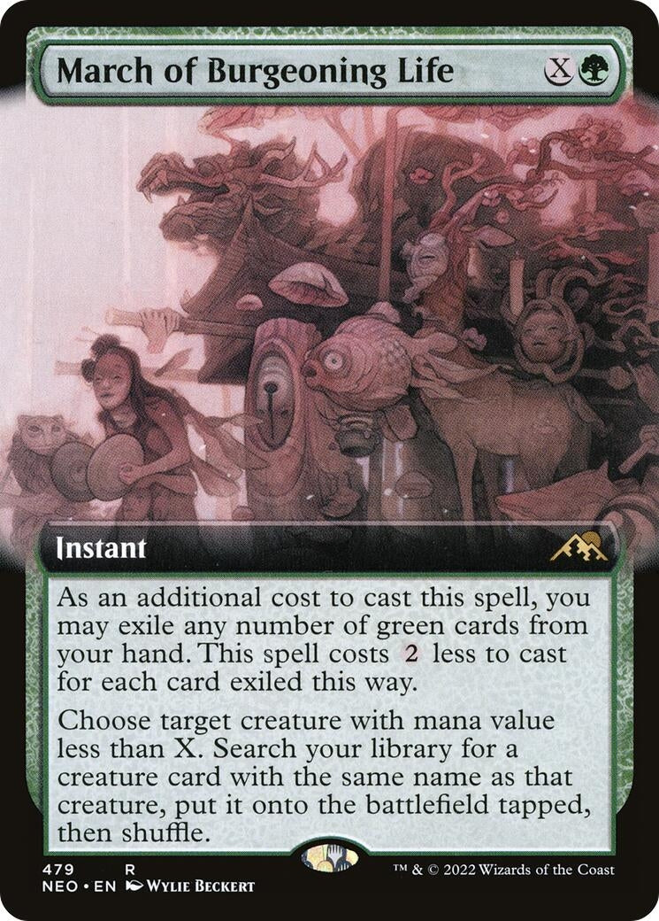 March of Burgeoning Life (Extended Art) (479) (Kamigawa: Neon Dynasty)