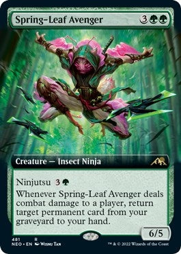 Image for Spring-Leaf Avenger (Extended Art) (481) (Kamigawa: Neon Dynasty) - Magic: The Gathering