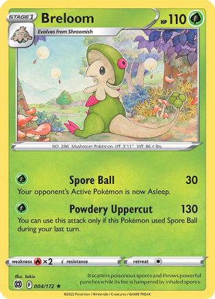 Breloom 004/172  - Reverse Holofoil SWSH09 Brilliant Stars - Rare