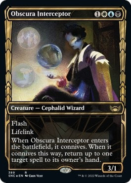 Obscura Interceptor (Gilded Foil) (389) (Streets of New Capenna)