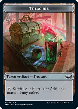 Treasure (015) // Rhino Warrior Double-Sided Token (15 // 11) (Streets of New Capenna)