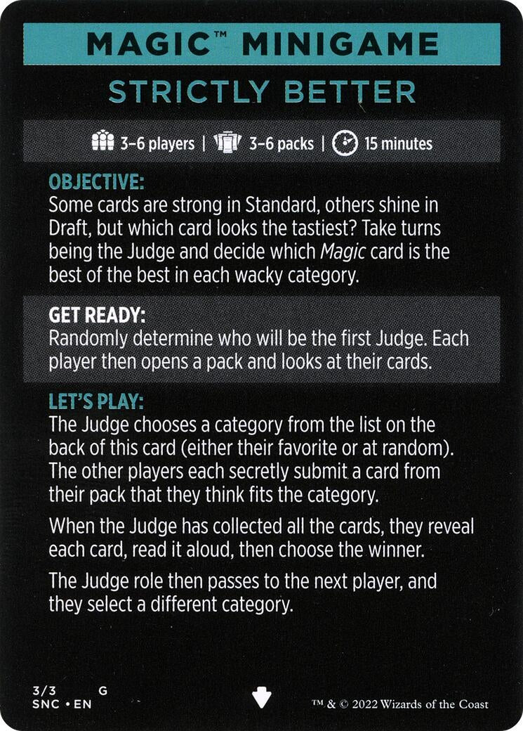 Magic Minigame: Strictly Better (3) (Streets of New Capenna)