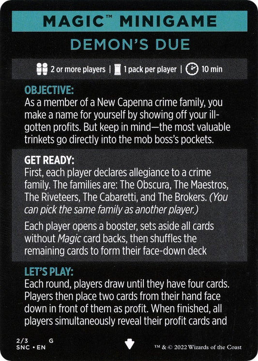 Image for Magic Minigame: Demon's Due (2) (Streets of New Capenna) - Magic: The Gathering