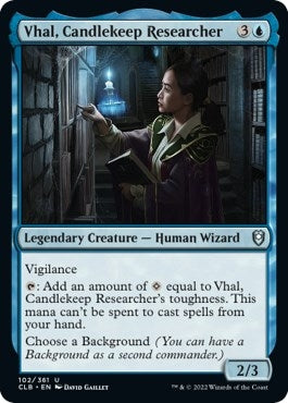 Vhal, Candlekeep Researcher (102) (Commander Legends: Battle for Baldur's Gate)