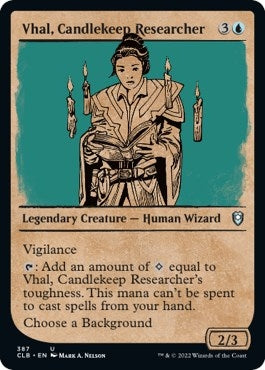 Vhal, Candlekeep Researcher (Showcase) (387) (Commander Legends: Battle for Baldur's Gate)