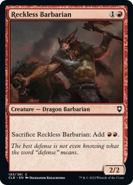 Image for Reckless Barbarian (193) (Commander Legends: Battle for Baldur's Gate) - Magic: The Gathering