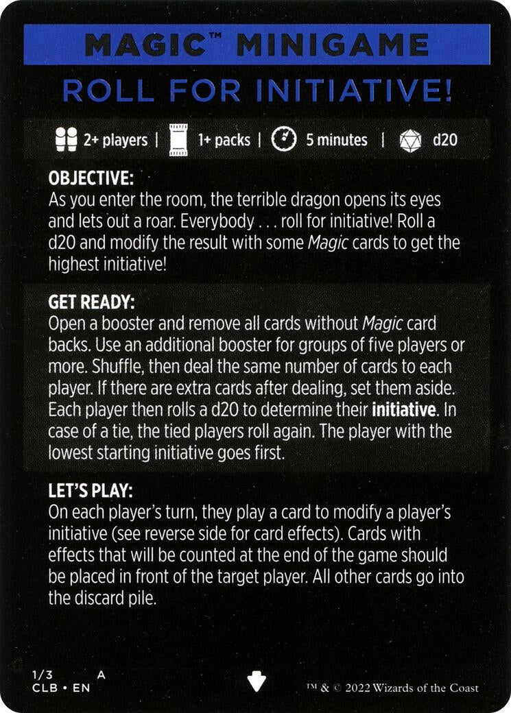 Image for Magic Minigame: Roll for Initiative! (1) (Commander Legends: Battle for Baldur's Gate) - Magic: The Gathering