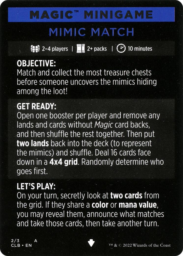 Image for Magic Minigame: Mimic Match (2) (Commander Legends: Battle for Baldur's Gate) - Magic: The Gathering