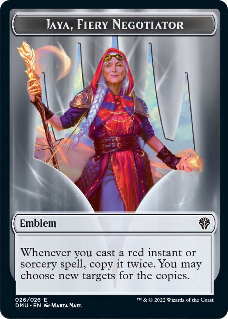 Image for Emblem - Jaya, Fiery Negotiator (26) (Dominaria United) - Magic: The Gathering