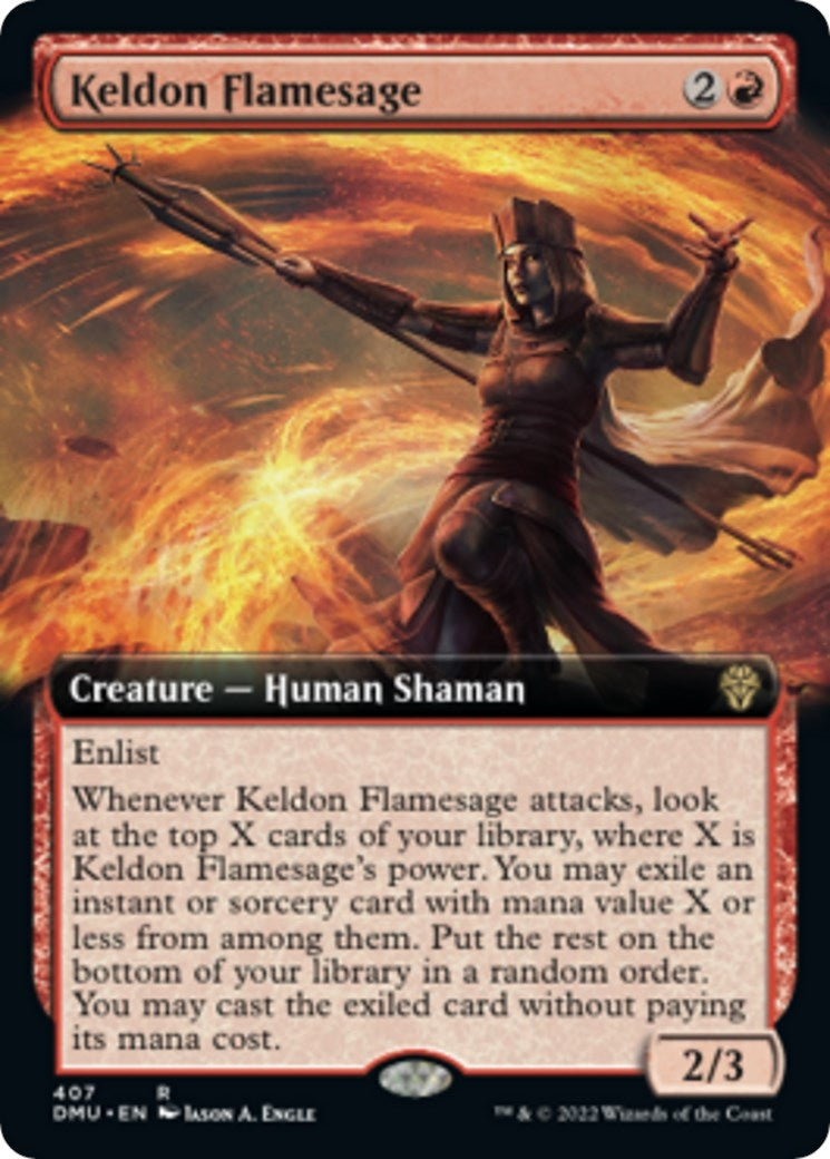 Image for Keldon Flamesage (Extended Art) (407) (Dominaria United) - Magic: The Gathering