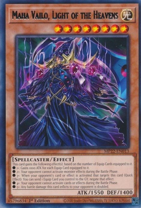 Image for Maha Vailo, Light of the Heavens (MP22-EN013) (2022 Tin of the Pharaoh's Gods) - YuGiOh