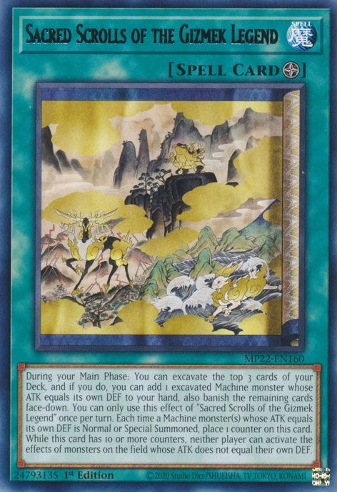 Image for Sacred Scrolls of the Gizmek Legend (MP22-EN160) (2022 Tin of the Pharaoh's Gods) - YuGiOh