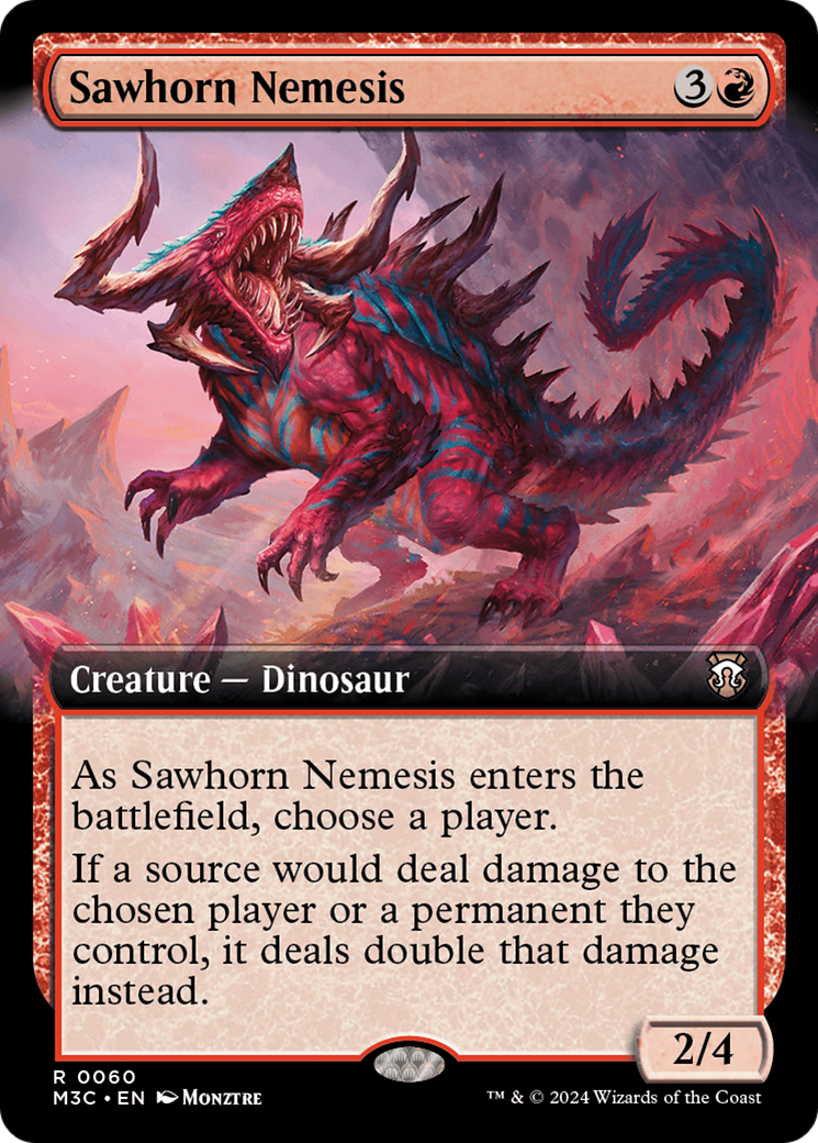 Sawhorn Nemesis (Extended Art) (M3C-060) - Modern Horizons 3 Commander: (Extended Art) Foil